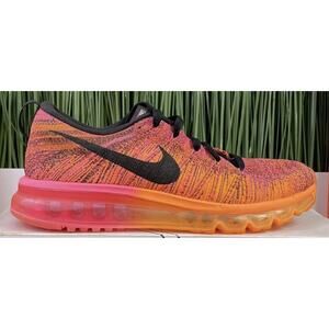 Nike Flyknit AirMax Summer Running Shoes Orange Pink Neon Womens 6.5 Fast Ship